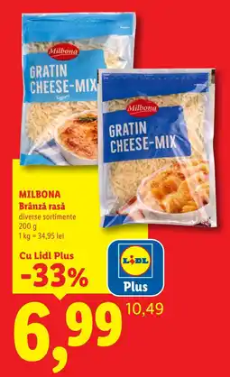 Lidl Milbona brânză rasă Ofertă