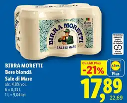 Lidl Birra Moretti Bere blondă Sale di Mare Ofertă