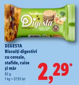 Lidl Digesta biscuiti digestivi cu cereale, stafide, caise si mar Ofertă