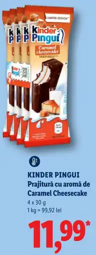 Lidl Kinder Pinguí Prajitură cu aromă de Caramel Cheesecake Ofertă