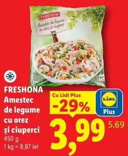 Lidl Freshona amestec de legume cu orez si ciuperci Ofertă