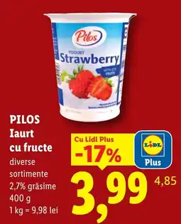 Lidl Pilos Iaurt cu fructe Ofertă