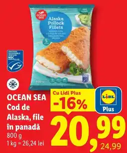 Lidl Ocean Sea Cod de Alaska, file în panadă Ofertă