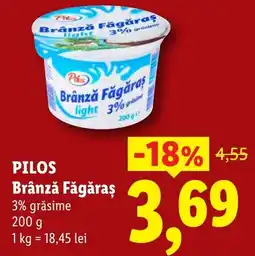 Lidl Pilos brânză făgăraș Ofertă