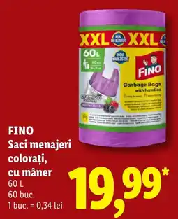 Lidl Fino saci menageri colorati cu mână Ofertă