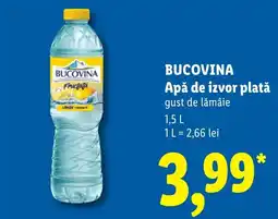 Lidl Bucovina apă de izvor plată gust de lămâie Ofertă