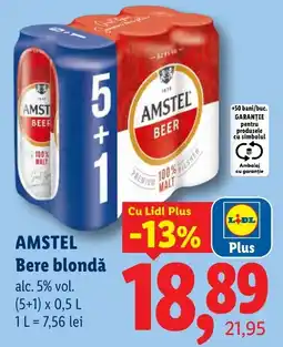 Lidl Amstel bere blondă Ofertă