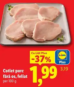 Lidl Lidl cotlet porc fără os, feliat Ofertă