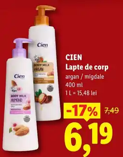 Lidl Cien lapte de corp Ofertă