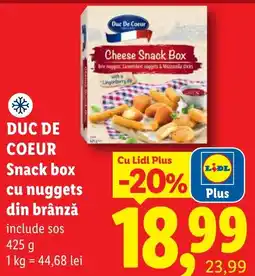 Lidl Duc De Coeur cheese snack box cu nuggets din brânză Ofertă