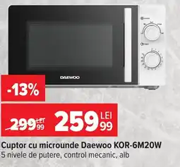 Carrefour Cuptor cu microunde Daewoo KOR-6M20W Ofertă