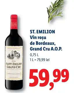 Lidl St. emilion vin roșu de bordeaux, grand cru a.o.p. Ofertă
