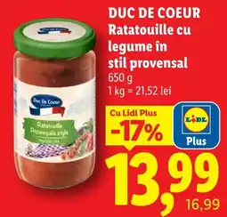 Lidl Duc De Coeur ratatouille cu legume în stil provensal Ofertă