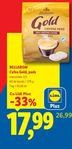 Lidl Bellarom cafea gold pads Ofertă