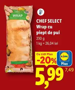 Lidl Chef Select Wrap cu piept de pui Ofertă
