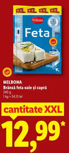 Lidl Milbona brânză feta oaie și capră Ofertă