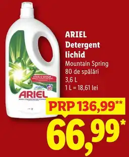 Lidl Ariel detergent lichid mountain spring Ofertă