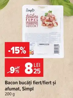 Carrefour Simpl bacon bucăți fiert/fiert și afumat Ofertă