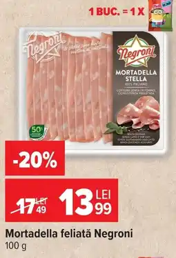 Carrefour Mortadella feliată Negroni Ofertă