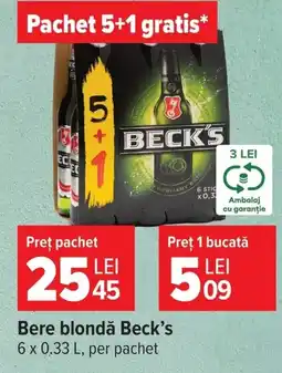 Carrefour Bere blondă Beck's Ofertă