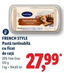 Lidl French Style Pastă tartinabilă cu ficat de rață Ofertă