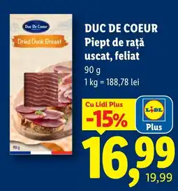Lidl Duc De Coeur Piept de rață uscat, feliat Ofertă
