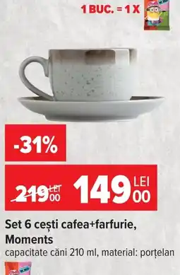 Carrefour Moments cești cafea+farfurie Ofertă