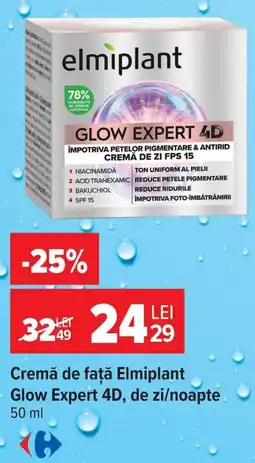 Carrefour Elimplant crema de fata glow expert 4d Ofertă