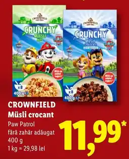 Lidl Crownfield müsli crocant paw patrol Ofertă