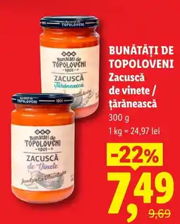 Lidl Bunătăți de Topoloveni Zacusca de vinete / țărănească Ofertă