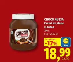 Lidl Choco nussa cremă de alune și cacao Ofertă