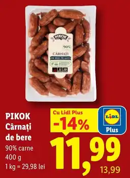 Lidl Pikok cárnați de bere Ofertă