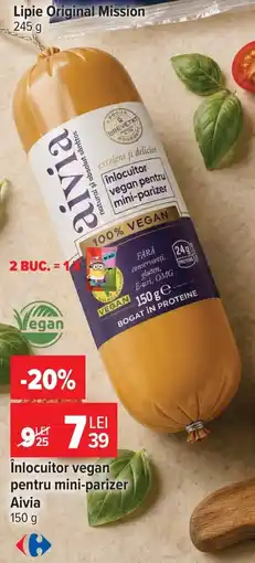 Carrefour Aivia înlocuitor vegan pentru mini-parizer Ofertă
