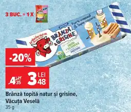 Carrefour Market Văcuța Veselă brânză topită natur și grisine Ofertă