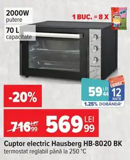 Carrefour Cuptor electric Hausberg HB-8020 BK Ofertă