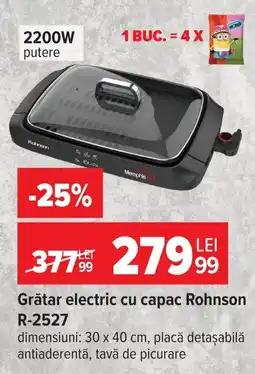 Carrefour Rohnsion grătar electric cu capac Ofertă