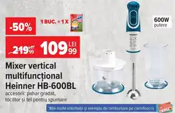 Carrefour Heinner mixer vertical multifuncțional HB-600BL Ofertă