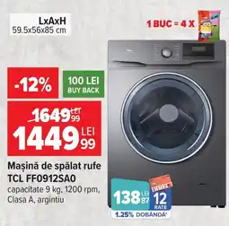 Carrefour Tcl mașină de spălat rufe Ofertă