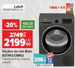 Carrefour Uscător de rufe Beko B3T49233MEU Ofertă