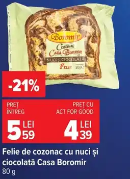 Carrefour Market Felie de cozonac cu nuci și ciocolată Casa Boromir Ofertă