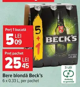 Carrefour Market Beck's bere blondă Ofertă