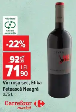 Carrefour Market Etika vin roșu sec Ofertă