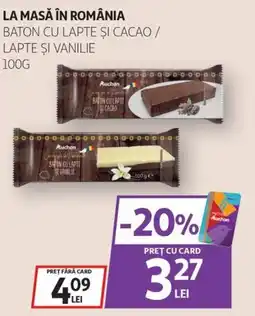 Auchan Auchan baton cu lapte si cacao / lapte si vanilie Ofertă