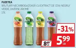 Auchan Fuzetea băutură necarbozatoasă cu extract de ceai negru/verde, diverse arome Ofertă