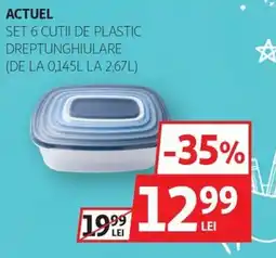 Auchan Set 6 cutii de plastic dreptunghiulare Ofertă