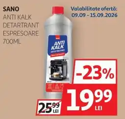 Auchan Sano anti kalk detartrant espressoare Ofertă
