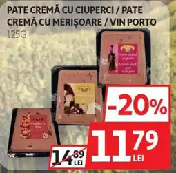 Auchan Pate cremă cu ciuperci / pate cremă cu merișoare / vin porto Ofertă