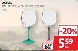Auchan Pahar sticlă cu picior colorat Ofertă