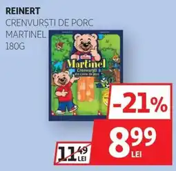 Auchan Reinert crenvurști de porc martinel Ofertă
