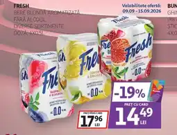 Auchan Fresh bere blondă aromatizată Ofertă